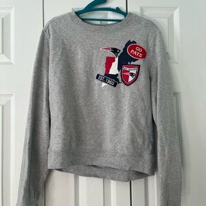New England Patriots Gray Women's Crew Neck Sweater